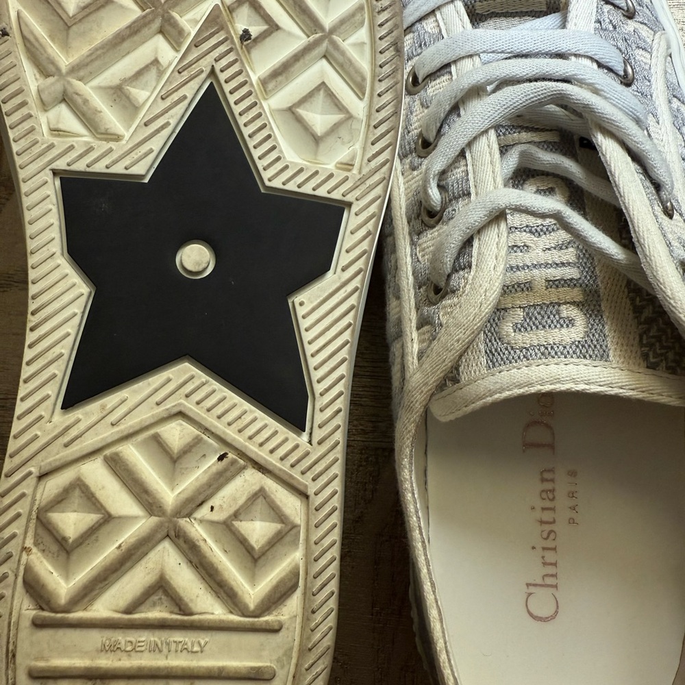 Dior Women's White and Gray Sneakers - Picture 5 of 5